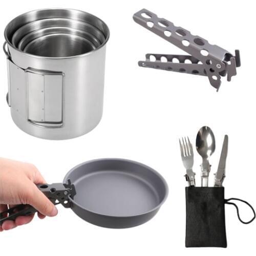 Ultralight Titanium Frypan Outdoor Camping Hiking Picnic Cooking Frying Pan