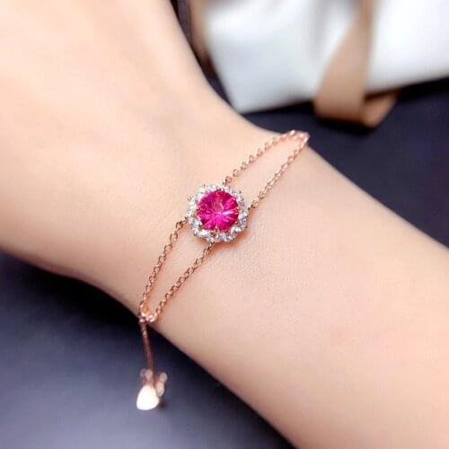 Topa Stone Womens Bracelet 925 Sterling Silver Inlaid Fashion New Gift for Girls Wedding Anniversary Party Romantic