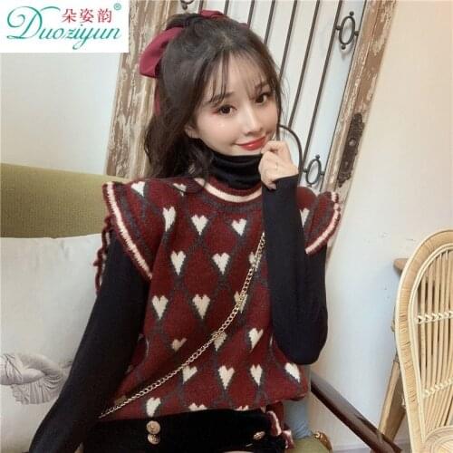 2021 Spring Autumn Women Loose Knitted Vest Sweater Female V Neck Sleeveless Thick Vintage Sweater Ladies Waistcoat Tops H1088