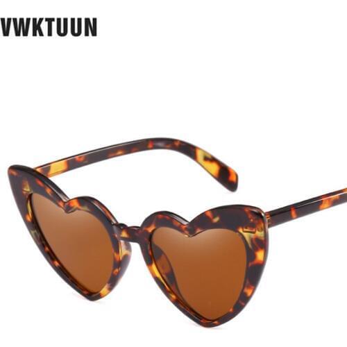 VWKTUUN Sunglasses-women Heart Glasses Womens Sunglasses Vintage Retro Female Sunglass Outdoor Sport Female Eyewear Star Style