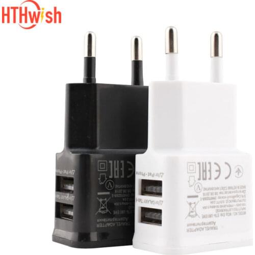 Dual USB Charger 2A Travel EU Plug Adapter portable Wall charger Mobile Phone USB cable For iphone Samsung Xiaomi Universal