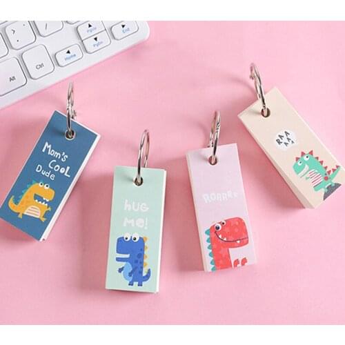 1PCS Creative Dinosaur Iron Ring Small Sticky Note Book Student Portable Loose Leaf Memo Pad Stickies Notebook Stationery Child