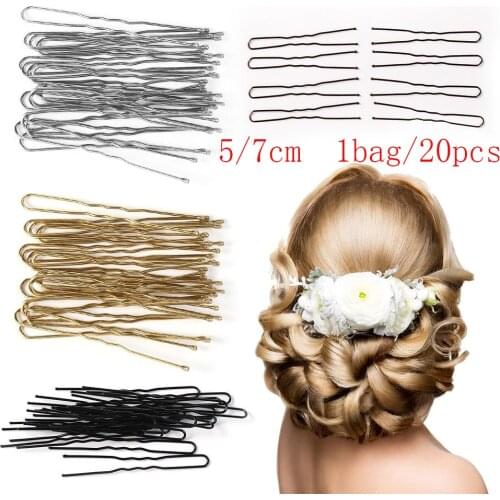 20pcs/lot 4Colors U Shaped Hairpin Hair Clips Pins Metal Barrette Women Hair Styling Tools Accessories Braided Hair Tool