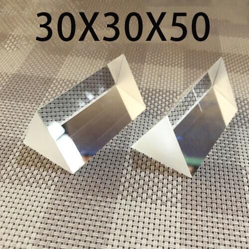 30*30*50mm Optical Triprism Rainbow Photography K9 Glass High Precision Spectroscopy Experimental Physics Teaching