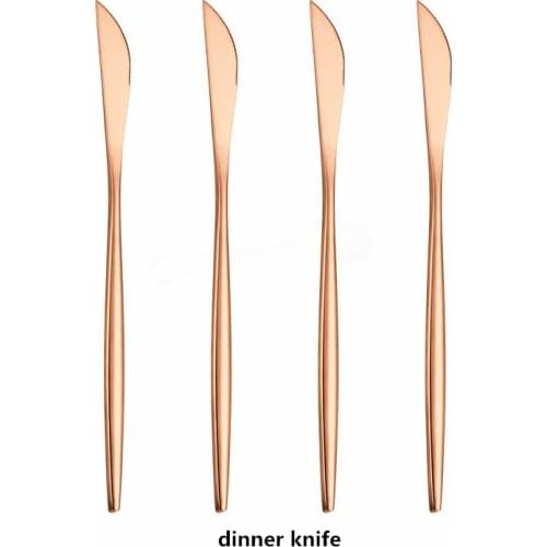 4Pcs/set Stainless Steel Dinnerware Set Knifes Forks Spoons Cutlery Set Kitchen Tableware Rose Gold Cutlery Silverware Flatware