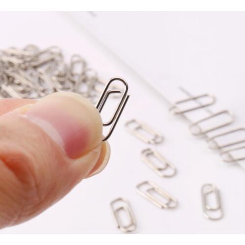 50Pcs 15mm Small Mini Metal Paper Clips Bookmarks Photos Letter Binder Clip School Supplies Stationery Office Accessories Diy