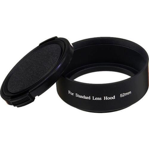 52mm Standard Metal Lens Hood + Lens cap for Canon Nikon Sony Pentax Olympus