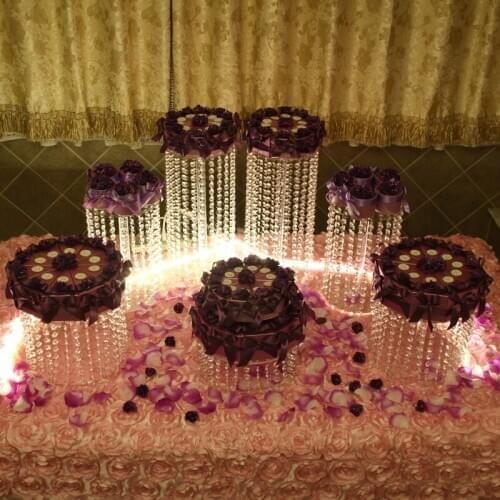 7pcs High Quality Event Party birthday Decoration Supplies Wedding Cake Stand Crystal acrylic cake display shelf