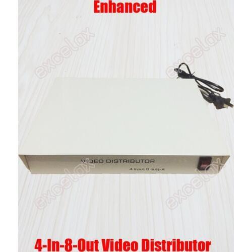 AC220V 4 In 8 Out Composite BNC Connector Video Distributor 4-8CH Video Splitter Signal Gain Amplifier for CCTV System