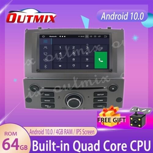 Android 10.0 Car DVD Player GPS Glonass Navigation for Peugeot 407 2004-2010 4GB RAM Multimedia Radio Stereos