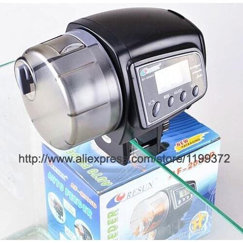 12pcs Timer Manual AF-2005D Automatic Auto Fish Food Feeder Feeding Adjustment For Aquarim Tank Black With Digital LCD Screen in
