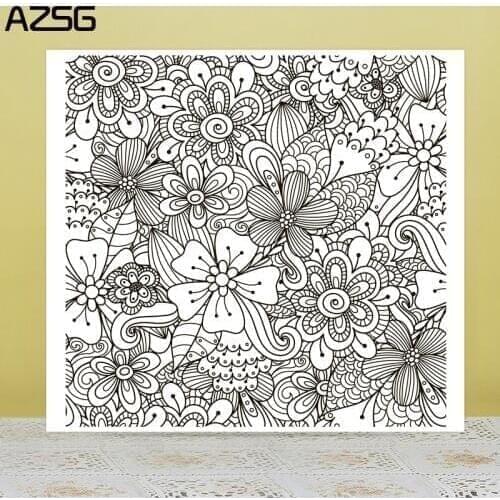 AZSG Full Page Flower Background Clear Stamps For DIY Scrapbooking/Card Making/Album Decorative Silicone Stamp Crafts
