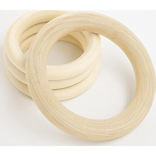 1/5/10/20/50pcs Natural Wooden Ring Beads Circle Handmade Children Unfinished For Kids Jewelry Making Baby Teething DIY Craft
