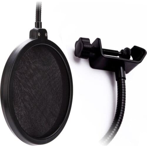 Black Anti Spit Swivel Mount Studio Protective Recording Improve Plosive Sound Adjustable Easy Install Long Arm Microphone Cover