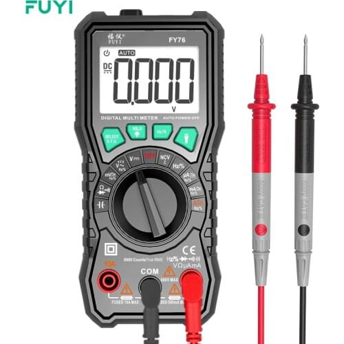 FY76 Digital Multimeter Voltmeter True RMS Auto Range Voltage Capacitance Temperature NCV Hz Ohm test Ammeter profesional Tool