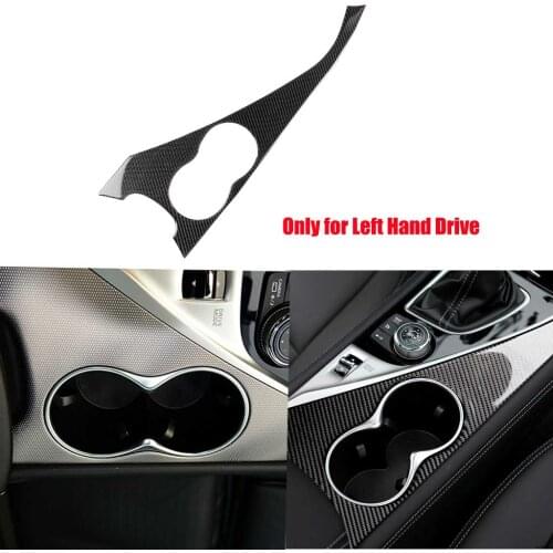 Carbon Fiber Water Cup Holder Panel Trim Cover Decal For Infiniti Q50 Q60 2014