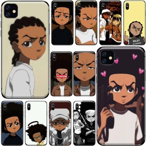Huey Freeman Boondocks Phone Case for iPhone 11 12 pro XS MAX 8 7 6 6S Plus X 5S SE 2020 XR Luxury brand shell funda coque