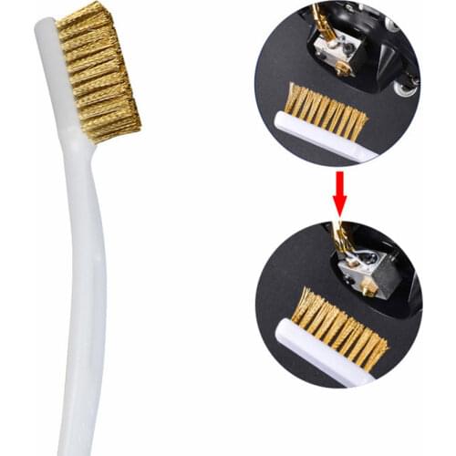 3D Printer Cleaner Tool Copper Wire Toothbrush Copper Brush Handle For Nozzle Heater Block Hotend Cleaning Hot Bed Parts