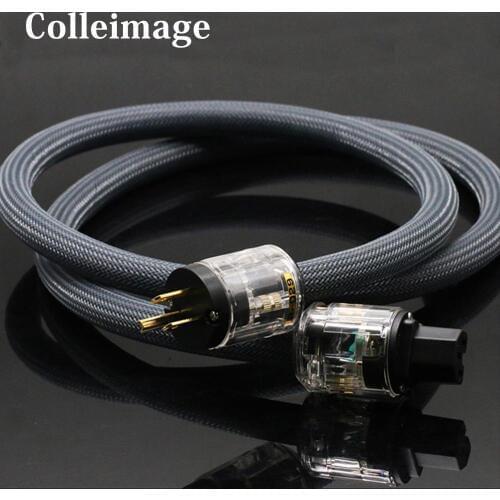 Colleimage 4N OFC Copper Hifi Audio US/EU Power Cord Pure Copper Acoustics Power Cable With P-029/P-029E power plug Connector
