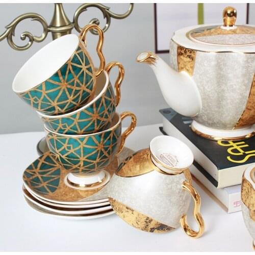 Ceramics Afternoon Tea Coffee Cup Suit Originality China Gold Hold Coffee Cup Gift Cup And Saucer