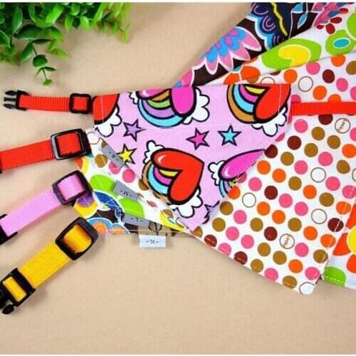 Pet Dog Cat Cotton Scarf Collar Bib Large Dogs Puppy Adjustable Nylon Belt Strong Buckle Collars Pet Dog Bandana S XL