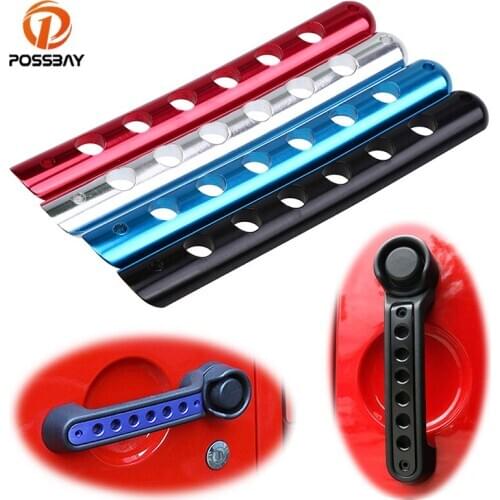 POSSBAY Car Door Handle Cover Aluminum alloy /Red/Blue/Silver/Black Cars 2 door 4 Door Handle Covers Trim for JEEP Wrangler