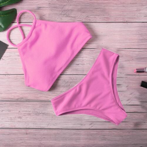 Swimsuit Push Up Bikini 2020 Women Swimwear Bandage High Waist Bikini Set Strap Detachable Bathing Suit Female Beachwear