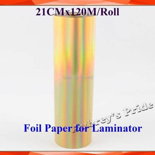 Laser Gold 21cmx120M/Roll Hot Stamping Foil Paper Laminator Laminating Transfer Elegance Laser Printer Craft Paper