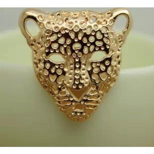 Fashion 100sets/lot 35*35mm Rose Gold Leopard Head Punk Rock Spike Alloy Fashion Clothing Accessory Studs Bag Deco.Free Shipping