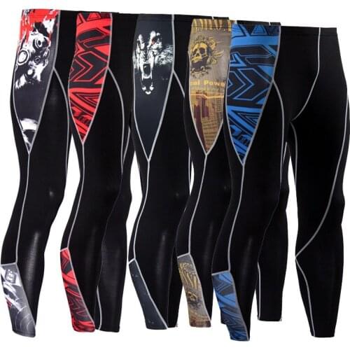 Men Compression Tight Leggings Running Sports Male Gym Fitness Pants Quick dry Trousers Training basketball compression tights