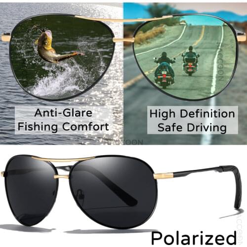 Classic Pilot Polarized Sunglasses Men 2021 Vintage Metal Frame Driving Sunglass Alloy Sun Glasses Oculos De Sol Masculino Uv400