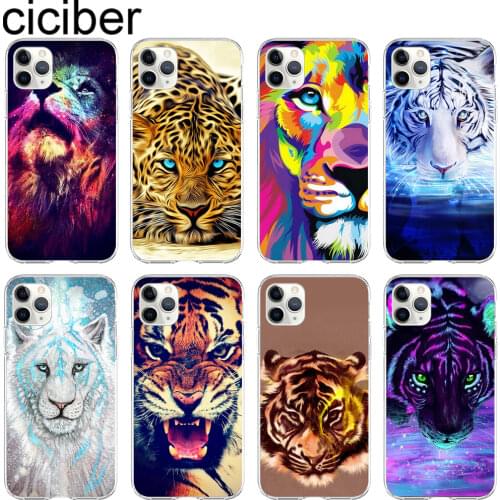 Ciciber Animal tiger lion soft TPU Phone Case for iphone 11 Pro Max 7 8 6 S Plus 5 5S SE Cover case for iphone X XR XS MAX Coque