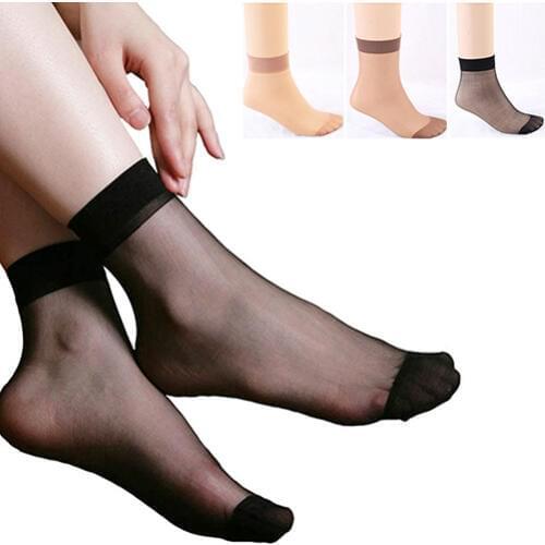 10Pairs Womens Sexy Ultra-Thin Elastic Hosiery Ankle Socks Sheer Smooth Anklets