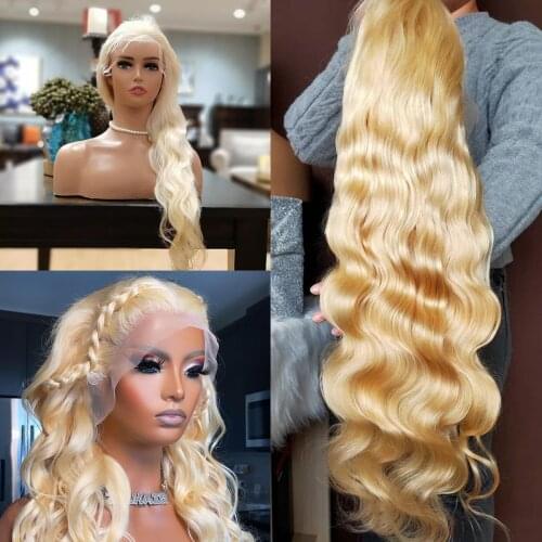 Body Wave Ombre Blonde 613 Lace Front Wig T Part Transparent Lace wigs Colored 1B/613 Human Hair Wigs for Black Women