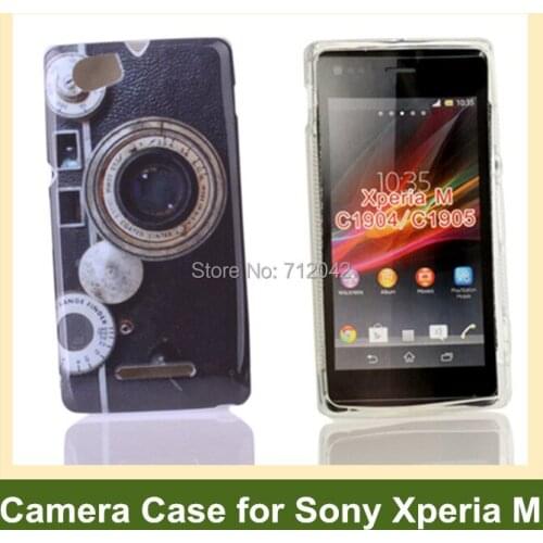 OEEKOI Retro Camera Print Soft Gel TPU Cover Case for Sony Xperia M C1904 C1905 Free Shipping