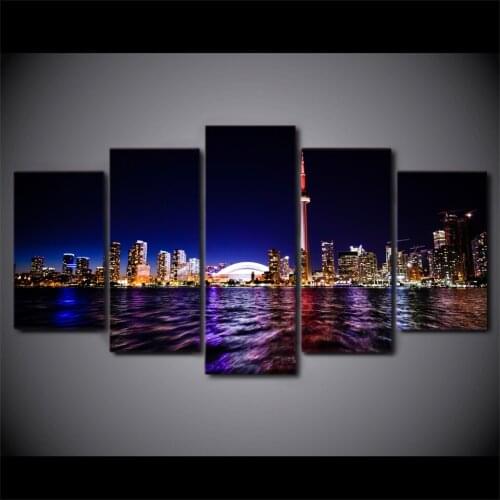 Framed 5pcs HD Print abstract downtown toronto canvas Painting modern home decor wall art picture print painting art /PT1173