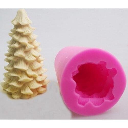 3D Christmas tree Shape Soap Silicone mold XMAS Holiday candle mold 8x6cm Party Baking cake decoration Tools Chocolate mold