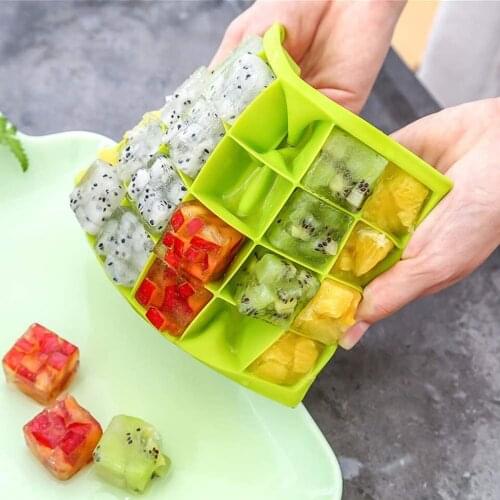 15 24 Holes Silicone Ice Cube Trays with Lids Trays Flexible Easy Release Ice Cube Molds Trays for Whiskey Cocktail Juice