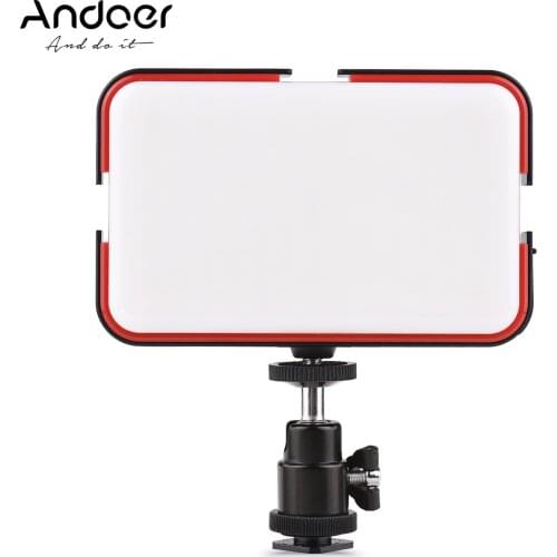 Andoer LED Video Light Photography Fill Light IP63 Waterproof with Mini Ballhead Adapter USB Cable for Vlogging Live Streaming