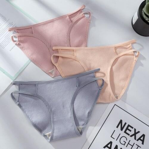 Cotton Panties Women Comfortable Underwear Sexy Low-Rise Briefs Fashion Underpants 4 Colors Hollow Out Ladies Underwears