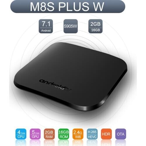 New M8S PLUS W Android 7.1 TV Box Amlogic S905W Quad Core H.265 HDR 1GB / 8GB Smart Miracast Airplay DLNA WiFi HD Media Player