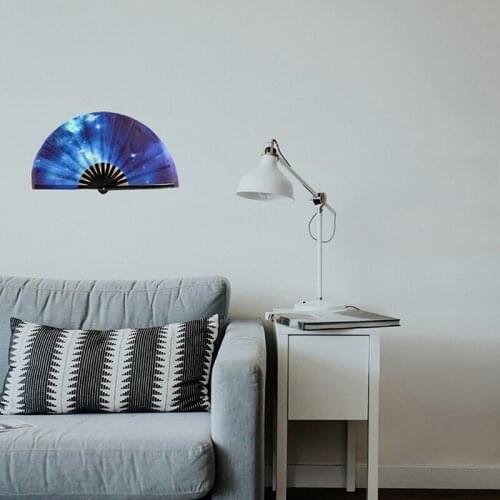 Chinese Style Hand Fan Colored Geometric Printing Folding Fans Dance Carnival Festival Wedding Party Favor Kung Fu Fan