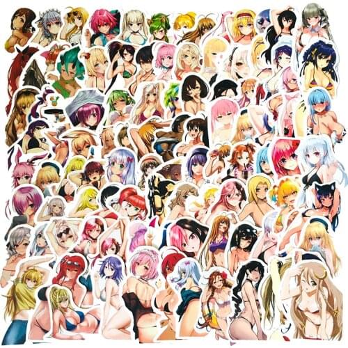10 / 30 / 50pcs Cartoon Animation Bikini Sexy Beauty Helmet Sticker Trunk Notebook Waterproof Sticker Wholesale