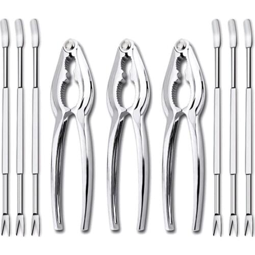 Quality Seafood Crackers Tools Nutcrackers Set, Crab Nut Lobster Opener Shellfish Lobster Leg Sheller Kitchen Kits 9 Pack