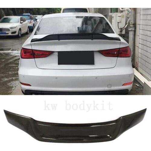 High Quality Carbon Fiber Rear Roof Spoiler Wing Trunk Lip Boot Cover Car Styling Spoiler Wing For Audi A3 S3 RS3 2014 - 2018