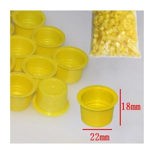 YILONG 250pcs 22mm Plastic Disposable Tattoo Ink Large Size Holder Cups Pigment Supplies Permanent Makeup