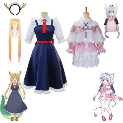 Miss Kobayashis Dragon Maid Kanna Kamui Cosplay Costume for Women Halloween Kobayashi san Chi no Maid Uniforms Lolita Dress