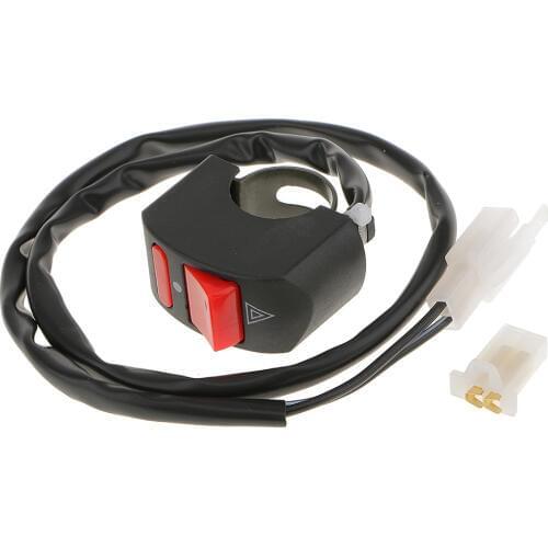 1 Set Motorcycle Handlebar Light Double Control Switch Button For General Light Hazard Light Etc 10A/12V