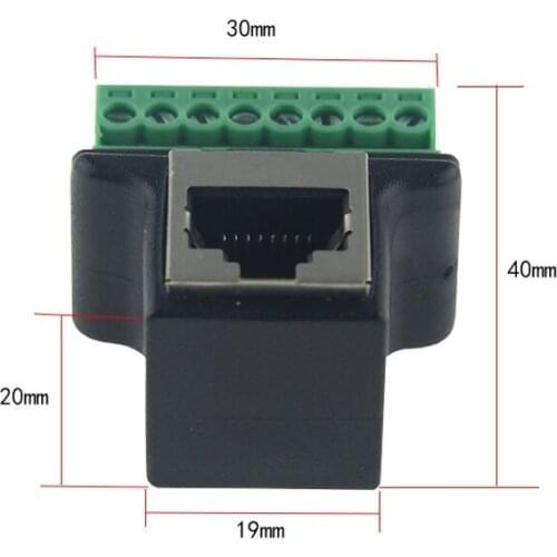 10pcs RJ45 vertical female to Screw Terminal Adaptor RJ45 Female to 8 Pin connector RJ45 splitter for CCTV DVR CCTV accessory