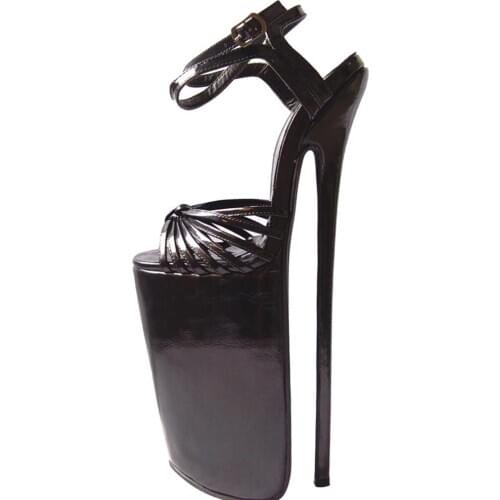 11.81in Heel Height Sexy Genuine Leather Stiletto Heel Platform Sandals High Heels US size 5-13 No.y3004